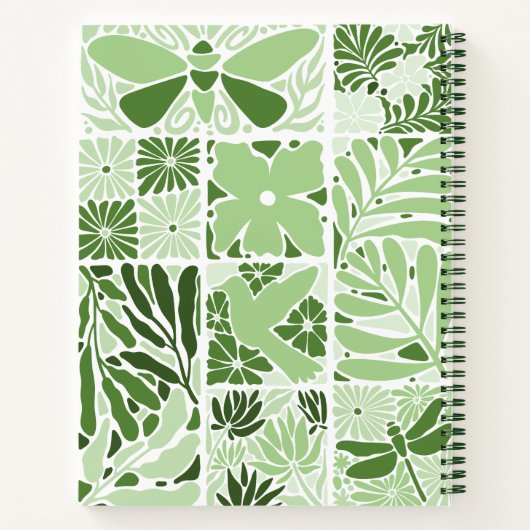 Green Botanical Notebook | Custom Name ノートブック (裏面)