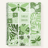 Green Botanical Notebook | Custom Name ノートブック (正面)