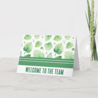 Green Botanical Welcome to the Team New Employee カード