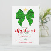 Green Bow Christmas Friendsmas Xmas Work Cocktail 招待状 (スタンド正面)