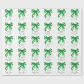 Green Bow Coquette Script Sweet 16 Party  ラッピングペーパー (フラット)