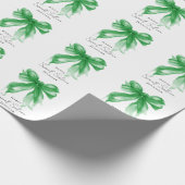 Green Bow Coquette Script Sweet 16 Party  ラッピングペーパー (角)