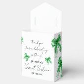 Green Bow Coquette Script Sweet 16 Thank You  フェイバーボックス (オープン)