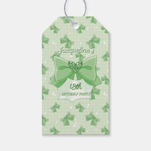 Green Bow Magical Girl Birthday ギフトタグ (正面)