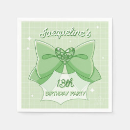 Green Bow Magical Girl Birthday スタンダードカクテルナプキン