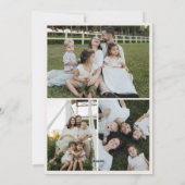 Green Bow Merry Christmas 4 Photo Family シーズンカード (裏面)