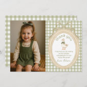 Green Bow One Silly Goose Birthday Thank You Card サンキューカード (正面/裏面)