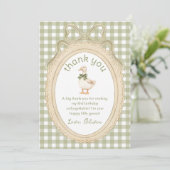 Green Bow One Silly Goose Birthday Thank You Card サンキューカード (スタンド正面)