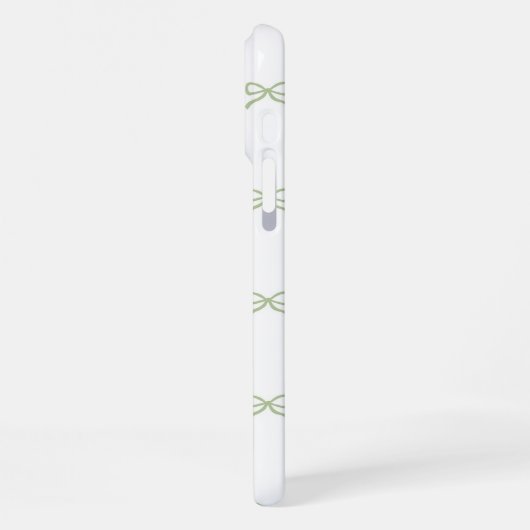Green Bow Pattern Coquette Girly Spring Summer  iPhoneケース (左側面)