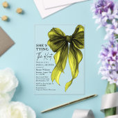 Green Bow She's Tying The Knot Bridal Shower アクリル招待状 (インサイチュ (ウェディング))