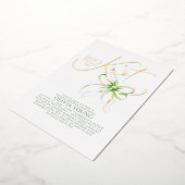 Green Bow She's Tying The Knot Bridal Shower 箔招待状 (回転した状態)