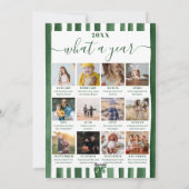 Green Bow Stripe Plaid Christmas Photo Year Review シーズンカード (裏面)