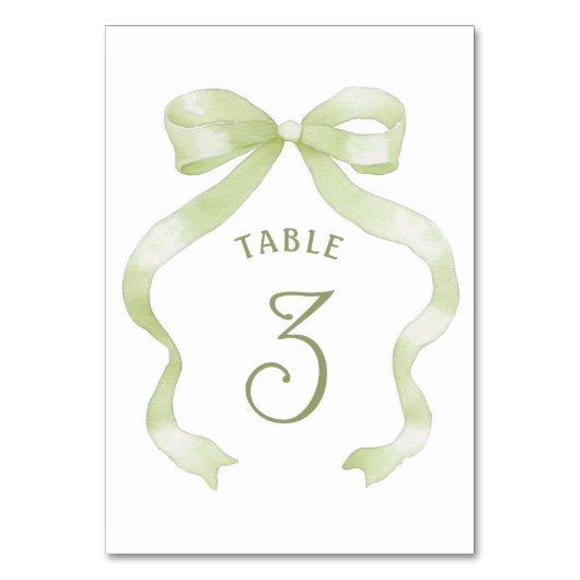 Green Bow Table Number テーブルナンバー (正面)