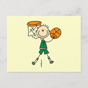 Green Boy Basketball Player Tシャツとギフト ポストカード