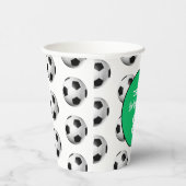 Green Boy Soccer Birthday Party 紙コップ (右)