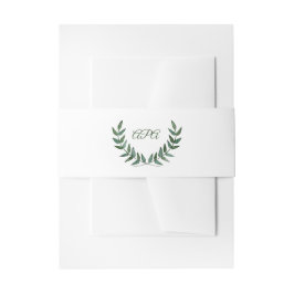 Green Branches Initials  招待状ベリーバンド