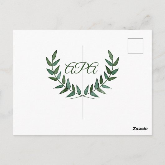 Green Branches Invitation ポストカード (裏面)