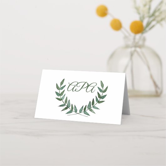 Green Branches Place Cards プレイスカード (裏面)
