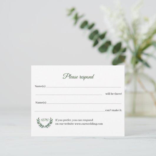 Green Branches RSVP Postcard ポストカード (スタンド正面)