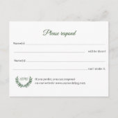 Green Branches RSVP Postcard ポストカード (正面)