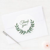 Green Branches Thank You Stickers ラウンドシール (封筒)