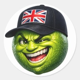 Green British Union Jack Fun stick ラウンドシール