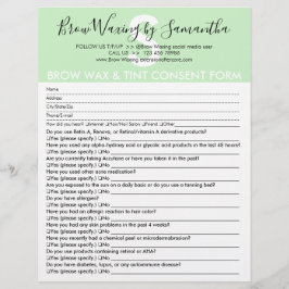 Green Brow Wax Tint顧客の同意放棄型枠 チラシ