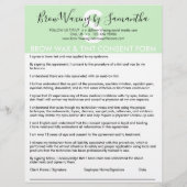 Green Brow Wax Tint顧客の同意放棄型枠 チラシ (裏面)