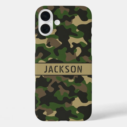 Green Brown Camouflage Personalized Case-Mate iPhoneケース (裏面)