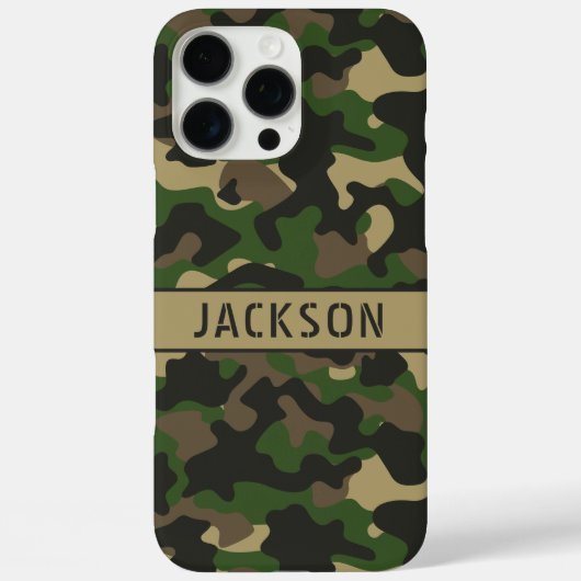 Green Brown Camouflage Personalized Case-Mate iPhoneケース (裏面)