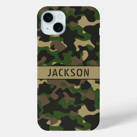 Green Brown Camouflage Personalized Case-Mate iPhoneケース (裏面)
