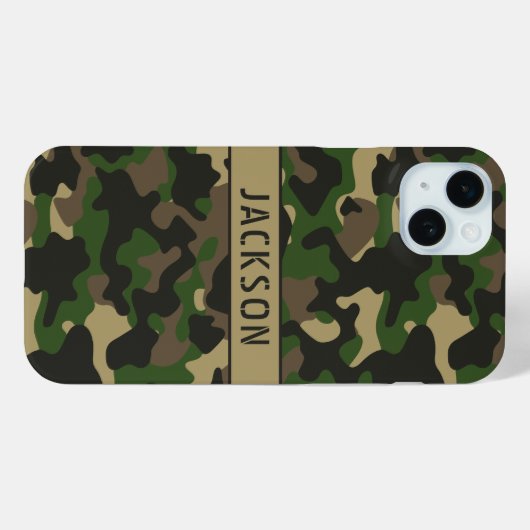 Green Brown Camouflage Personalized Case-Mate iPhoneケース (裏面 (横))