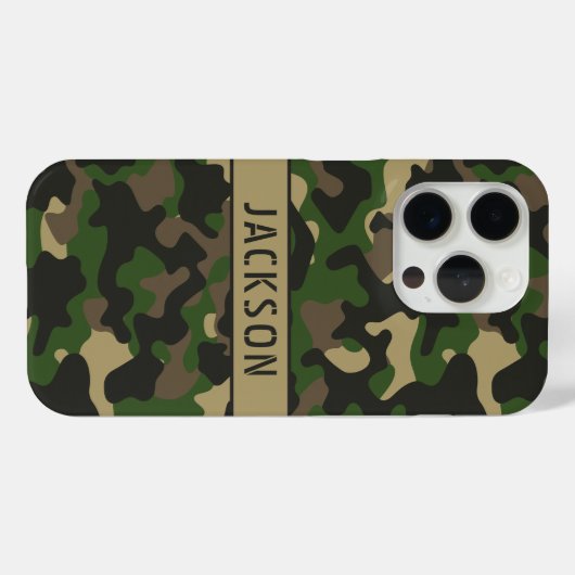Green Brown Camouflage Personalized Case-Mate iPhoneケース (裏面 (横))