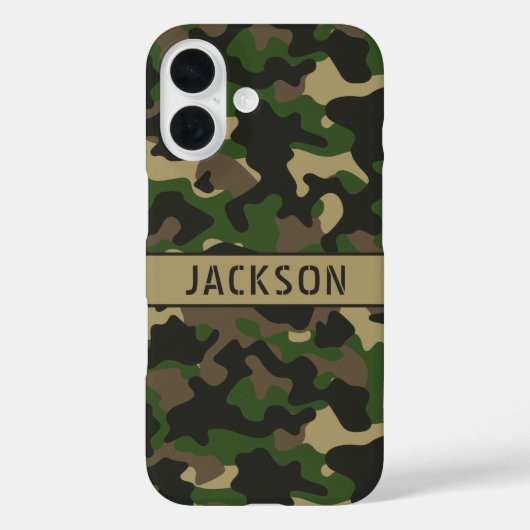 Green Brown Camouflage Personalized Case-Mate iPhoneケース (裏面)