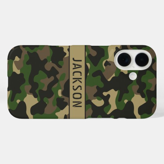 Green Brown Camouflage Personalized Case-Mate iPhoneケース (裏面 (横))