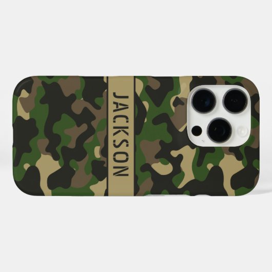 Green Brown Camouflage Personalized Case-Mate iPhoneケース (裏面 (横))