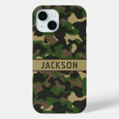 Green Brown Camouflage Personalized Case-Mate iPhoneケース (裏面)