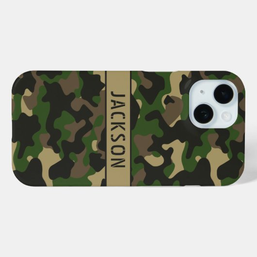 Green Brown Camouflage Personalized Case-Mate iPhoneケース (裏面 (横))