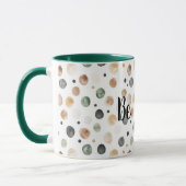 Green Brown Cream Black Dots Be Wild マグカップ (左)