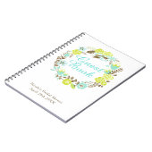 Green & Brown Floral Wreath Bridal Shower  ノートブック (左側)