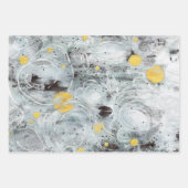 Green Brown Gray Abstract Collage ラッピングペーパーシート (正面3)