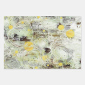 Green Brown Gray Abstract Collage ラッピングペーパーシート (正面)