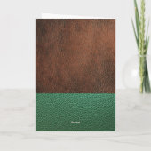 Green & Brown leather Gold Script Dad Birthday カード (裏面)