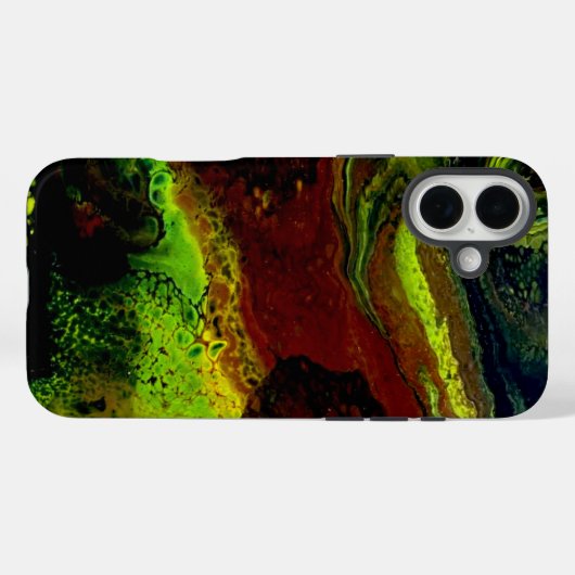 Green Brown pouring colour Case-Mate iPhoneケース (裏面 (横))