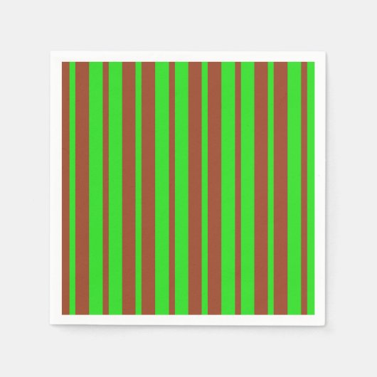 Green Brown Stylish Stripes Pattern Design スタンダードカクテルナプキン (正面)