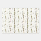 Green Brown Tree ラッピングペーパーシート (正面3)