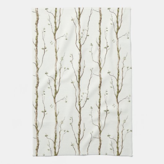Green Brown Trees   キッチンタオル (縦)