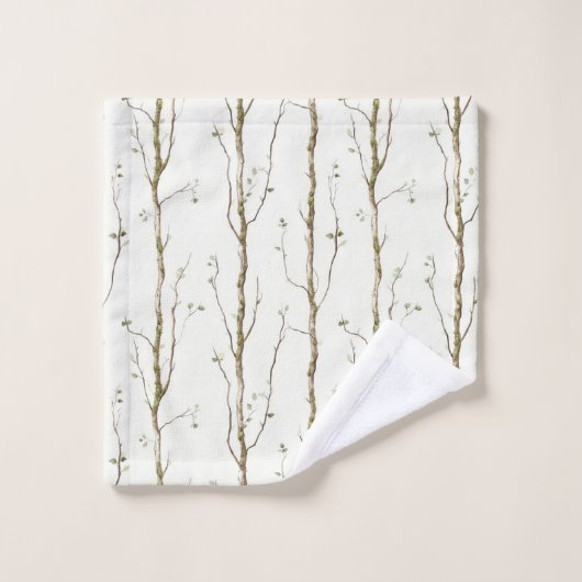 Green Brown Trees   バスタオルセット (ウォッシュタオル)