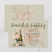 Green Brunch & Bubbly Wedding Shower 招待状 (正面/裏面)