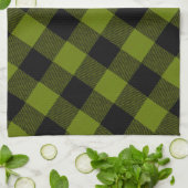 Green Buffalo Check Garden キッチンタオル (折り畳み)